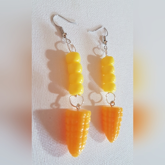 Me So Corny Corn Earrings Cob Nibblets Handmade Jewelry Hand Crafted NEW - Picture 5 of 9